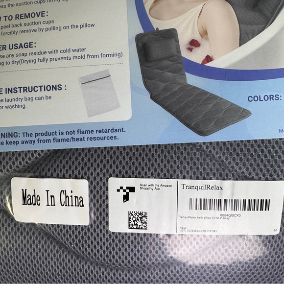 TranquilRelax Full Body Bath Pillow | Luxury Spa Mat - Grey - Picture 6 of 7